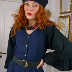 Redyed Dark Grey Wool Beret