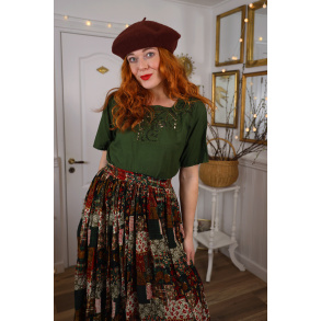 Redyed Green Cotton Vintage Top | S