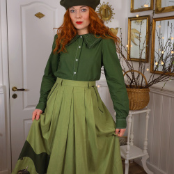 Redyed Square Collar Vintage Blouse | S