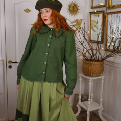 Redyed Square Collar Vintage Blouse | S