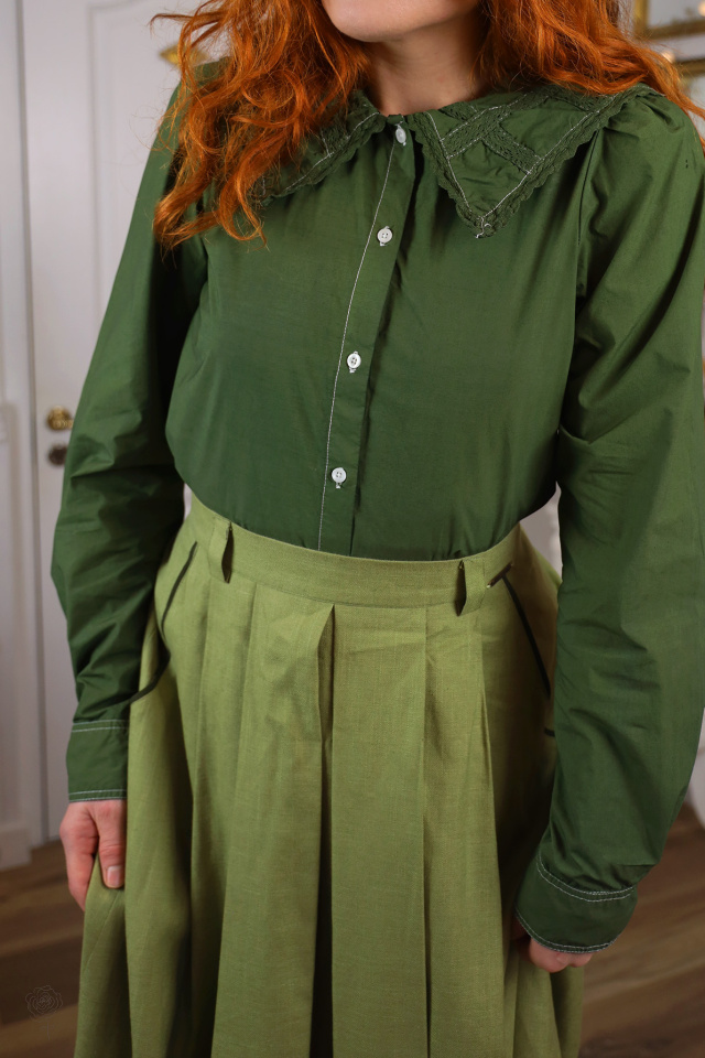 Redyed Square Collar Vintage Blouse | S