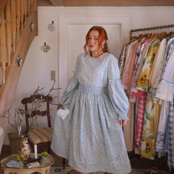 Rita's Blue Blossom Recycled Dress  &amp; Waistcoat | L