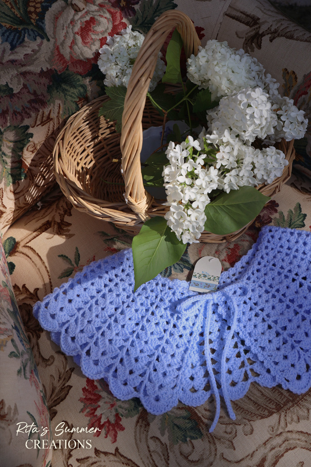 Rita's Blue Crochet Summer Collar