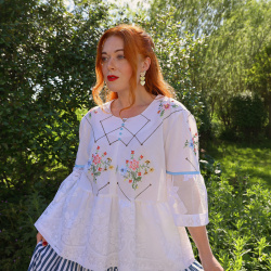 Rita's Blue Embroidered Summer Top | L