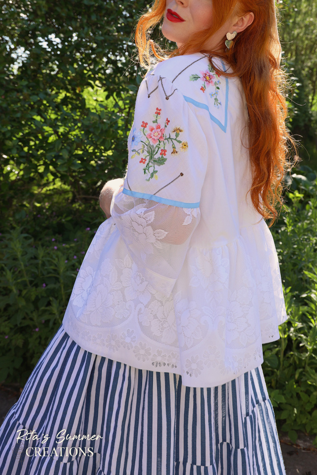 Rita's Blue Embroidered Summer Top | L
