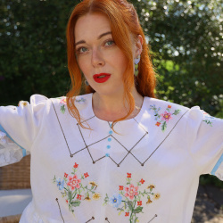 Rita's Blue Embroidered Summer Top | L