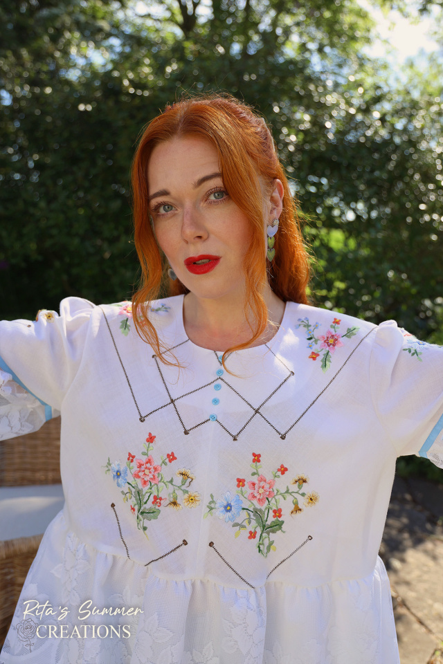 Rita's Blue Embroidered Summer Top | L
