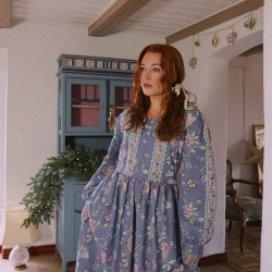 Rita's Blue Pink Floral Recycled Dress | L