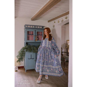 Rita's Blue Pink Floral Recycled Dress | L