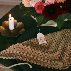 Rita's Brown &amp; Green Triangle Head Scarf
