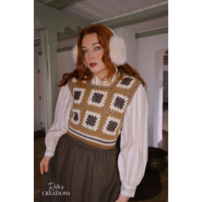 Rita's Brown Granny Square Vest | S