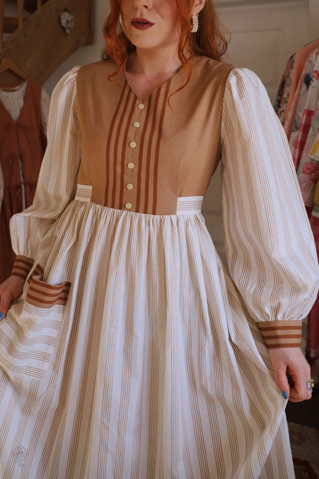 Rita's Spring Striped Recycled Vintage Dress | S