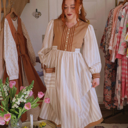 Rita's Spring Striped Recycled Vintage Dress | S