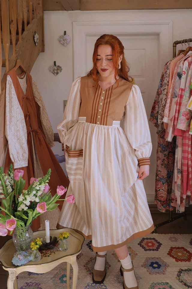 Rita's Spring Striped Recycled Vintage Dress | S