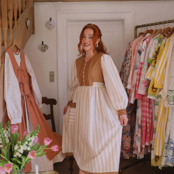 Rita's Spring Striped Recycled Vintage Dress | S