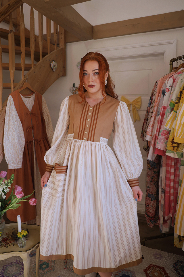 Rita's Spring Striped Recycled Vintage Dress | S