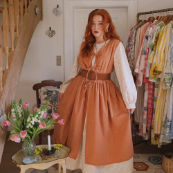 Rita's Clay Pinafore Recycled Dress | L/XL