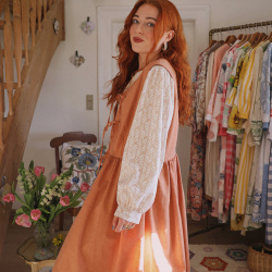 Rita's Clay Pinafore Recycled Dress | L/XL