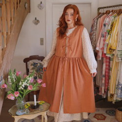 Rita's Clay Pinafore Recycled Dress | L/XL