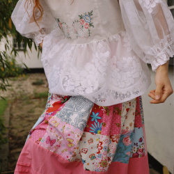 Rita's Recycled Pink Patchwork Skirt | S