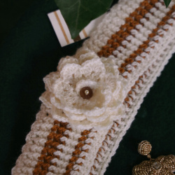 Rita's Cream &amp; Brown Crochet Headband