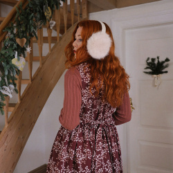 Rita's Dark Red Floral Recycled Pinafore | S