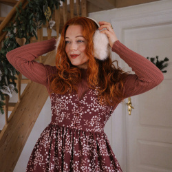 Rita's Dark Red Floral Recycled Pinafore | S