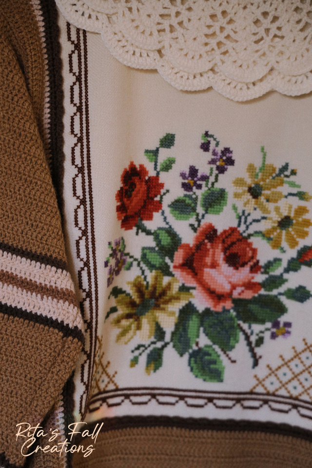 Rita's Fall Floral Dream Crochet Cardigan | S/M