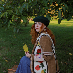 Rita's Fall Floral Dream Crochet Cardigan | S/M