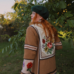 Rita's Fall Floral Dream Crochet Cardigan | S/M