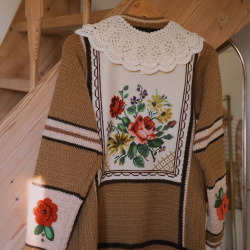 Rita's Fall Floral Dream Crochet Cardigan | S/M