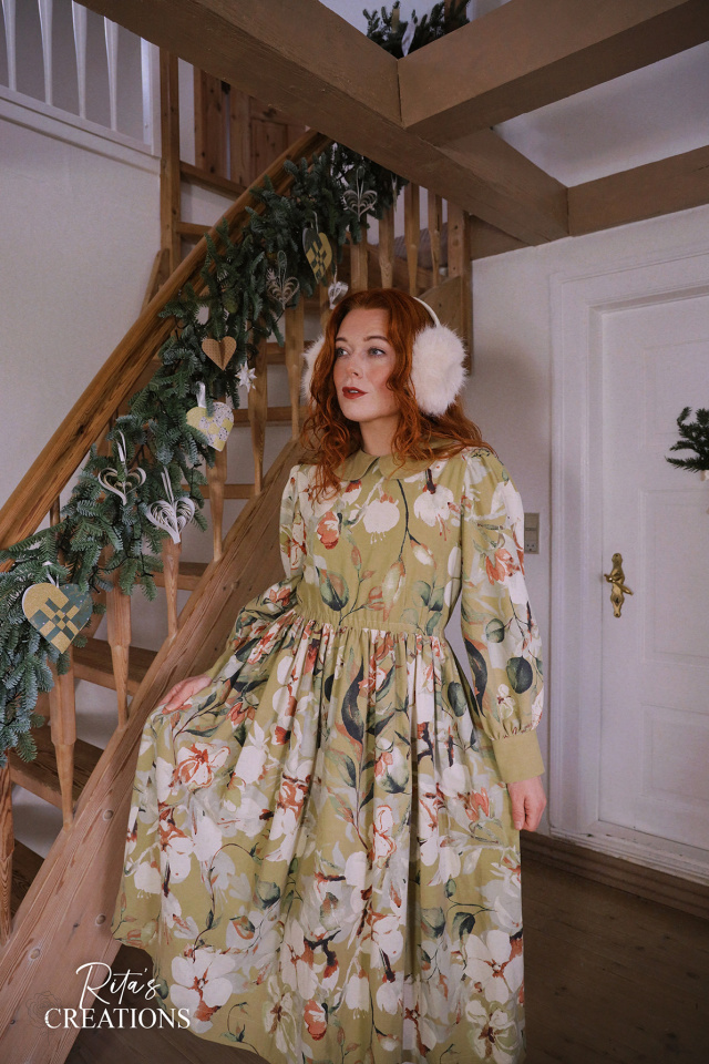 Rita's Green Floral Recycled Dress | S