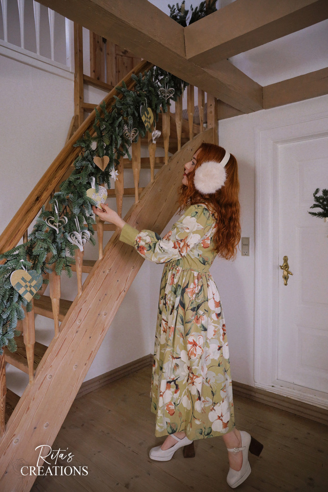 Rita's Green Floral Recycled Dress | S