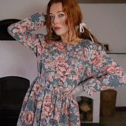 Rita's Grey Floral Recycled Dress | L