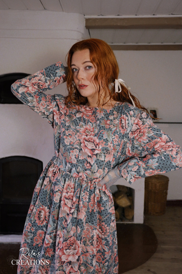 Rita's Grey Floral Recycled Dress | L