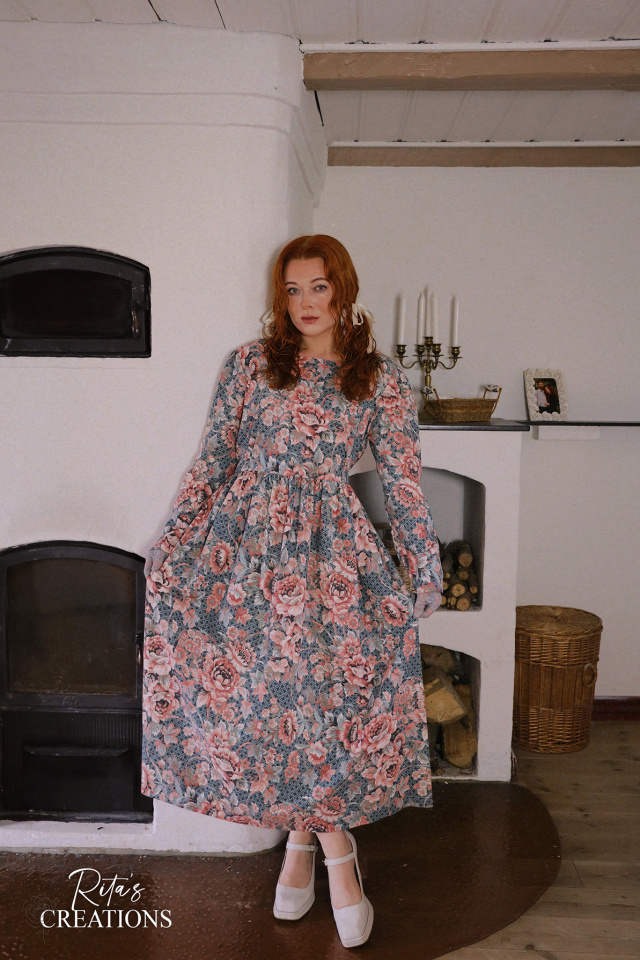 Rita's Grey Floral Recycled Dress | L