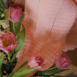 Rita's Pastel Peachy Crochet Cardigan | S