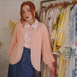 Rita's Pastel Peachy Crochet Cardigan | S