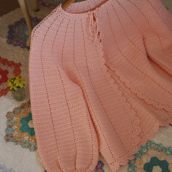 Rita's Pastel Peachy Crochet Cardigan | S