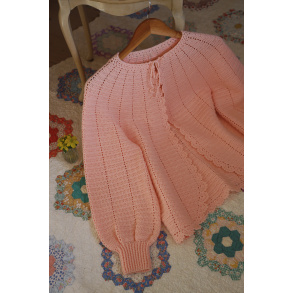 Rita's Pastel Peachy Crochet Cardigan | S