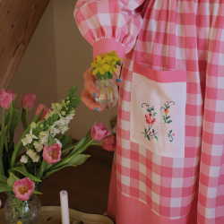 Rita's Pink Spring Picnic Recycled Dress | L