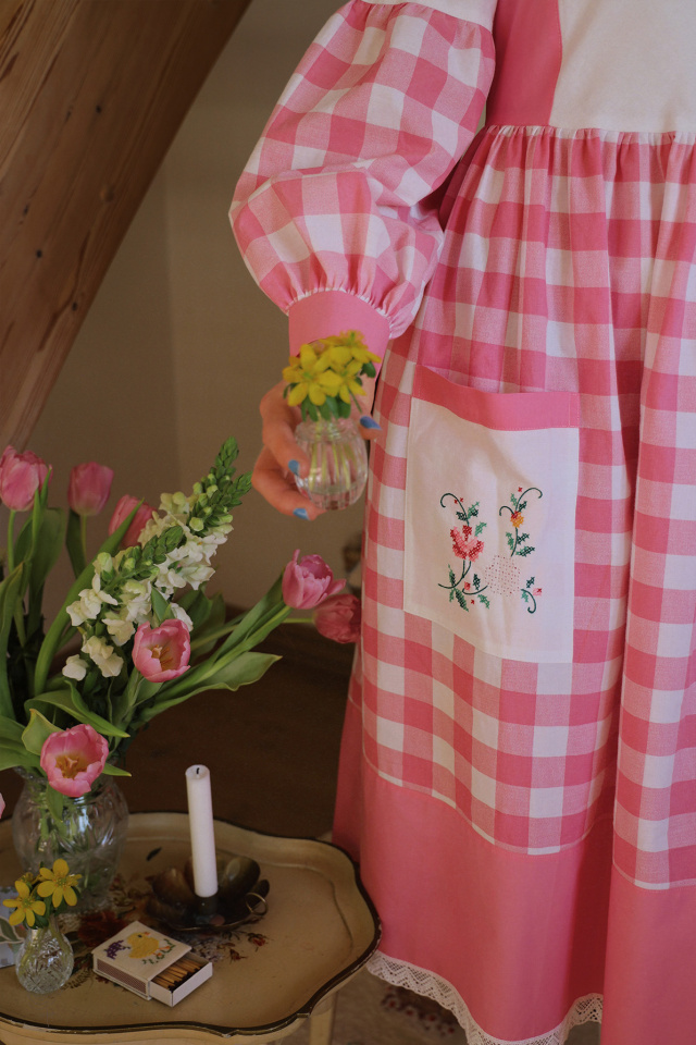 Rita's Pink Spring Picnic Recycled Dress | L