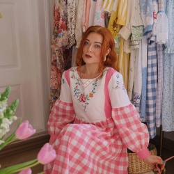 Rita's Pink Spring Picnic Recycled Dress | L