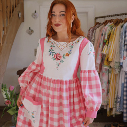 Rita's Pink Spring Picnic Recycled Dress | L