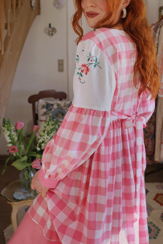 Rita's Pink Spring Picnic Recycled Dress | L