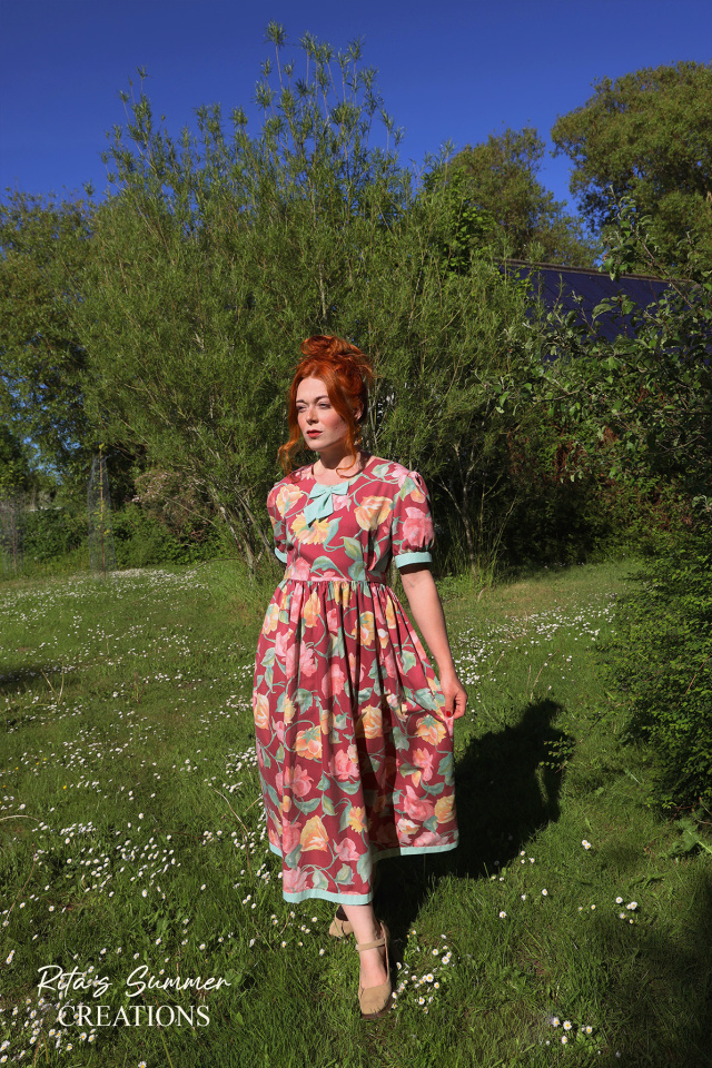 Rita's Red Floral Summer Dress | M