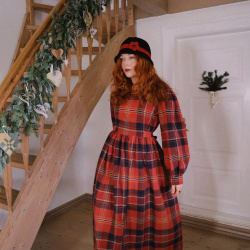 Rita's Red Plaid Recycled Dress | M