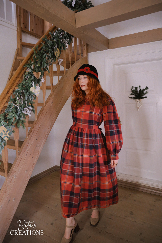 Rita's Red Plaid Recycled Dress | M