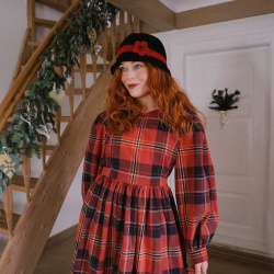 Rita's Red Plaid Recycled Dress | M