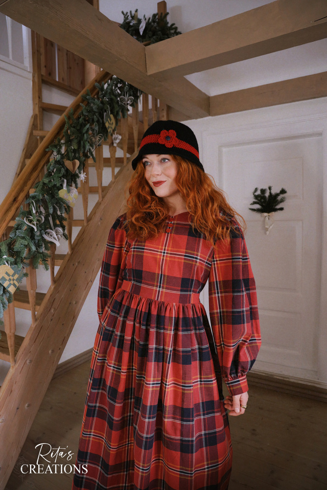 Rita's Red Plaid Recycled Dress | M